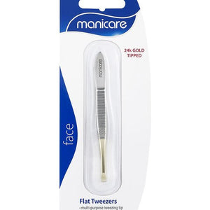 Manicare Tweezer Gold Tipped Flat