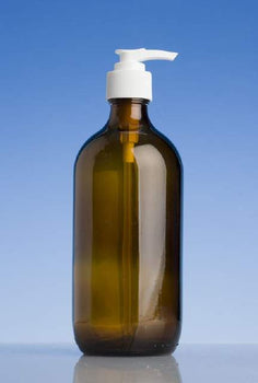 Mission Bottle Brown Amber Plastic 50ml with White Pump