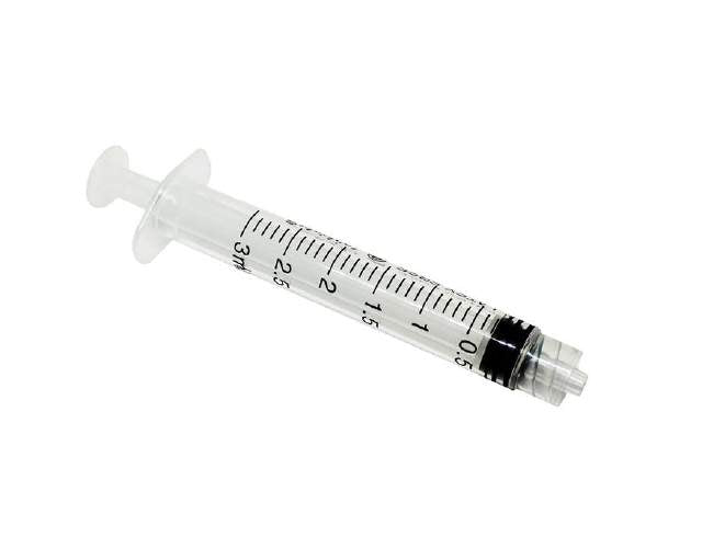 Syringe Luerlock 3ml - High-Quality Plastic Material, Secure Connection Type for Hassle-Free Fluid Transfer and Precise Dosages in Medical Settings.
