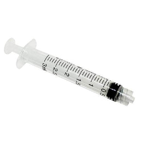 Syringe Luerlock 3ml - High-Quality Plastic Material, Secure Connection Type for Hassle-Free Fluid Transfer and Precise Dosages in Medical Settings.