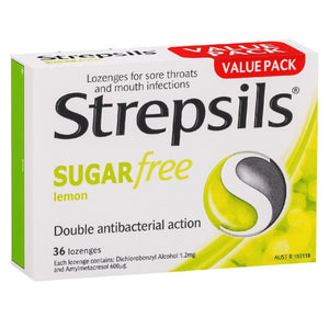 Strepsils Lemon Sugarfree Lozenges 36s