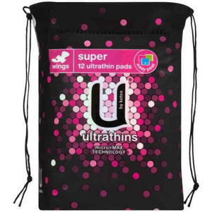 U By Kotex Ultrathin Pads +Wings Super 12